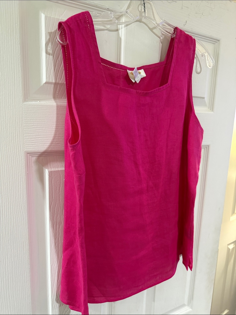 Talbots Bright Fuchsia Linen Sleeveless Tank Top